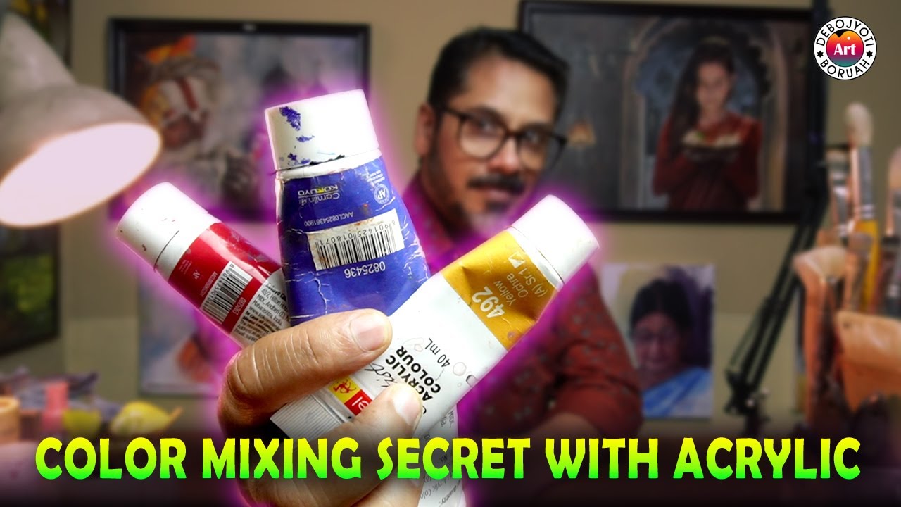 Acrylic COLOR MIXING HACKS🔴🟡🔵Get the Perfect Hue Every Time by Debojyoti Boruah