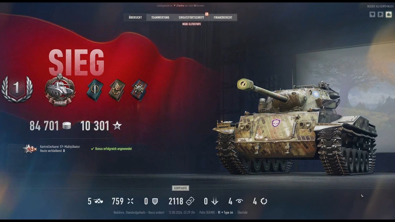 Type 64 Chinese Tier VI light - WOT World of Tanks gameplay Redshire