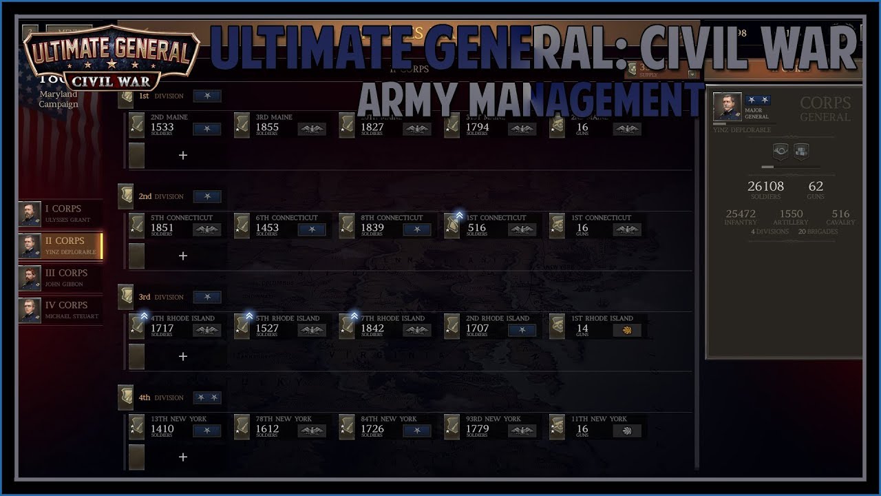 Ultimate General: Civil War; Army Management