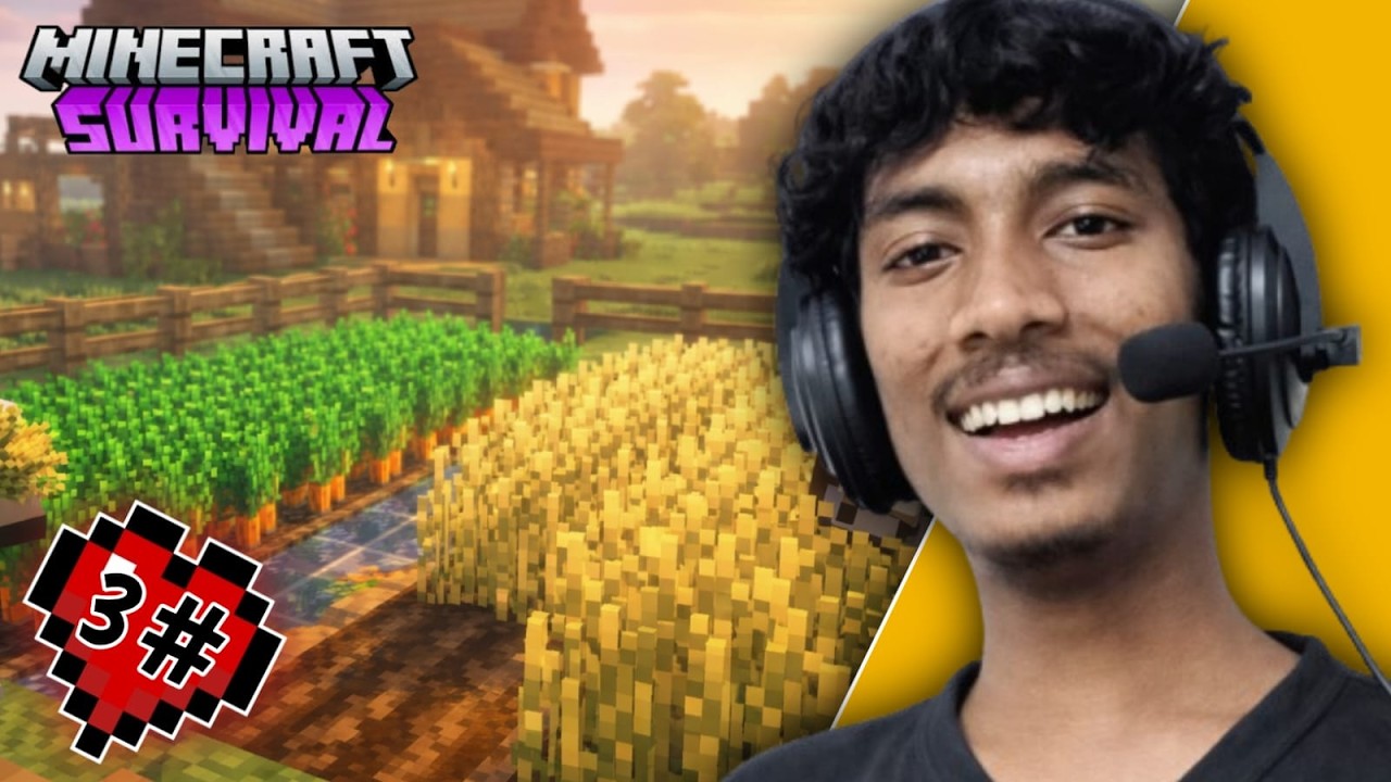 I Built My FIRST FARM in Minecraft Survival! 🌽(EP3)