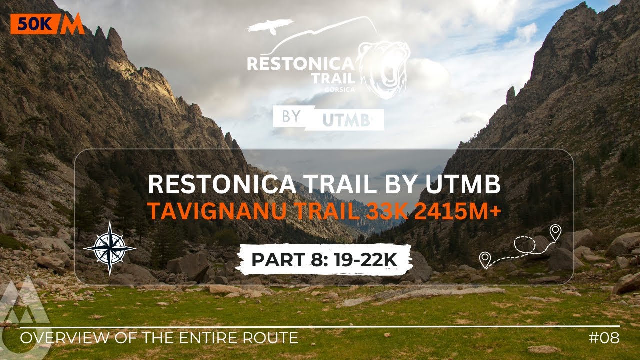 PART 8 (19-22K) - Restonica Trail by UTMB, Tavignanu 33K 2415M+, overview of the entire route.