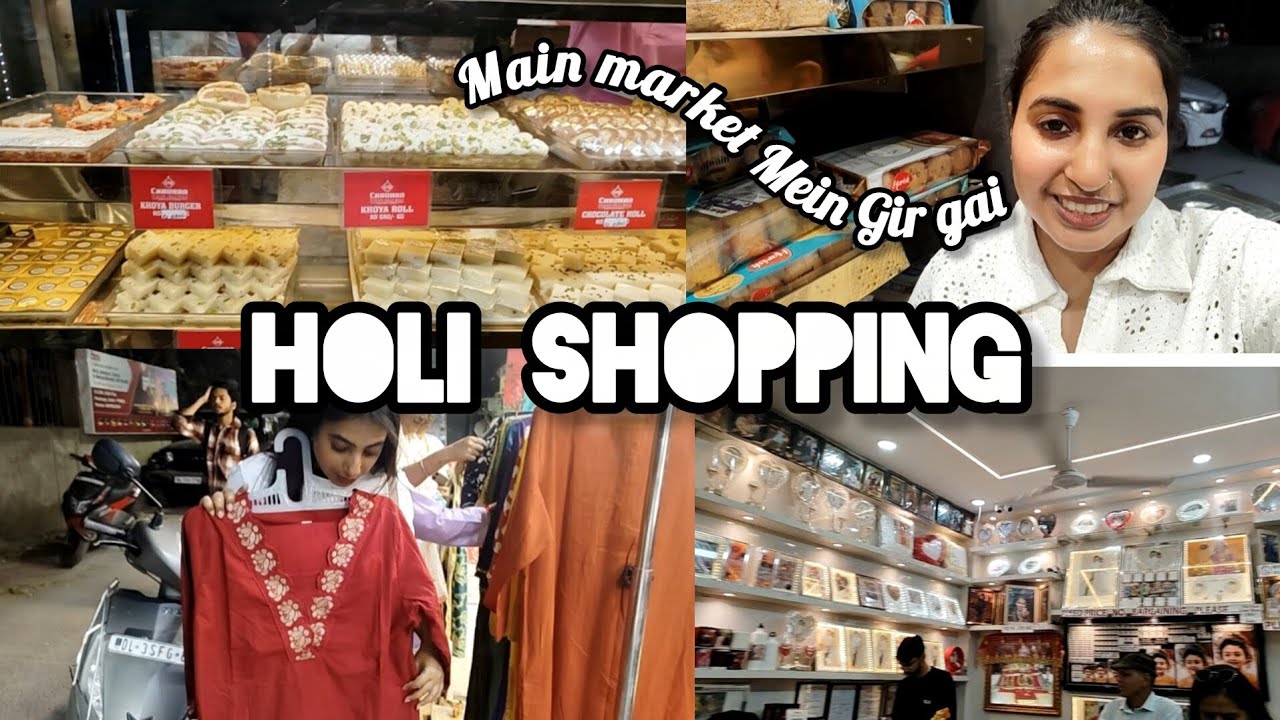 Holi Bazaar Shopping Vlog | Festival Prep, Colors