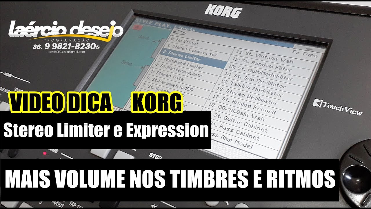 MAIS VOLUME NOS TIMBRES DO KORG-PA  ( STEREO LIMITER E EXPRESSION - VIDEO DICA