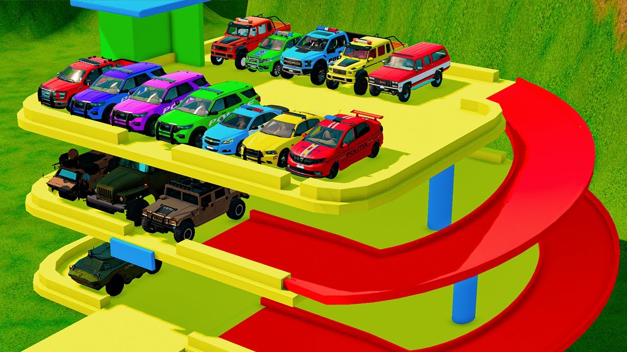 TRANSPORTING POLICE CARS, TANKS & EMERGENCY VEHICLES WITH HAULER TRUCKS! - Farming Simulator 22