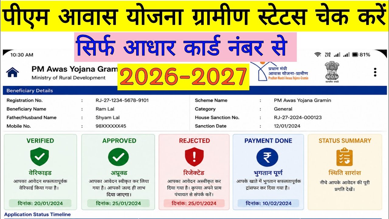 PM Awas Yojana Gramin Status Check 2026 | PM Aawas Yojana List 2026-2027 | pmayg| #awas !! awas list