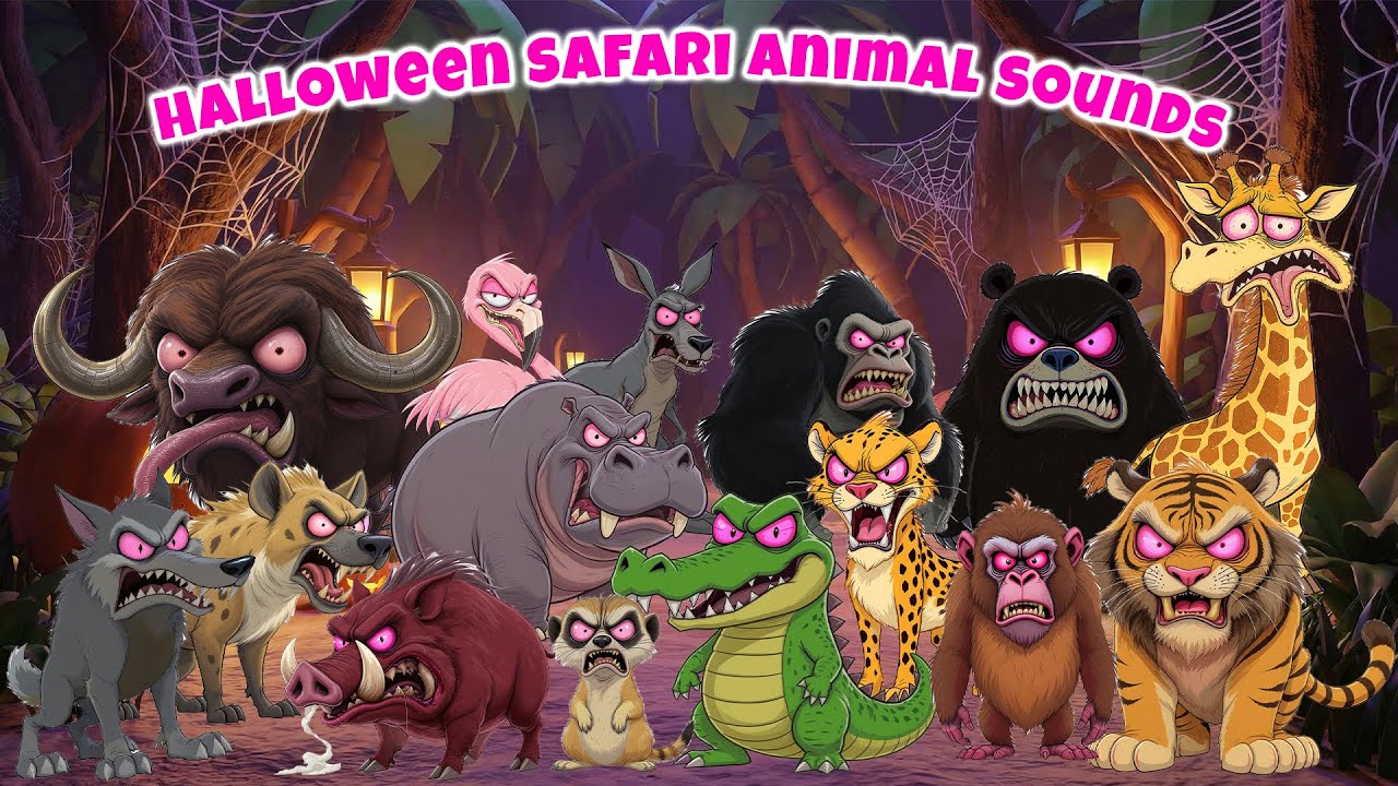 Halloween Safari Animal Sounds Song | Nursery Rhymes for kids | LittleKidsTV