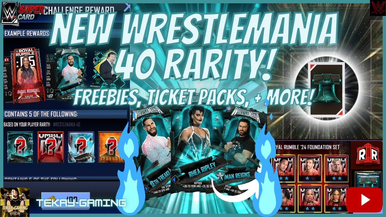 NEW WRESTLEMANIA 40 RARITY! WM40 FREEBIE, TICKET PACKS, SUPERCOINS PACK OPENING! WWE Supercard S10