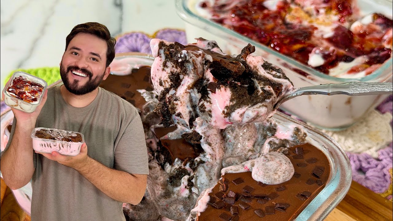 SOBREMESA IMPOSSÍVEL! APENAS 3 INGREDIENTES, SEM FOGO, MISTUROU FICOU PRONTA! - Gabriel Freitas
