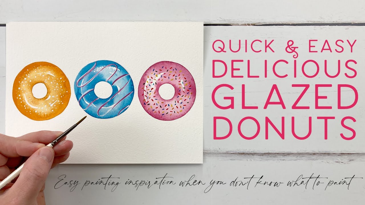 Easy Delicious Glazed Donuts in Watercolour