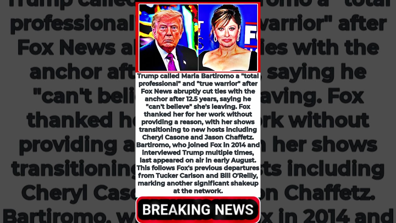 Дональд Трамп прервал молчание по поводу внезапного ухода Марии Бартиромо с Fox News спустя 12 ле...