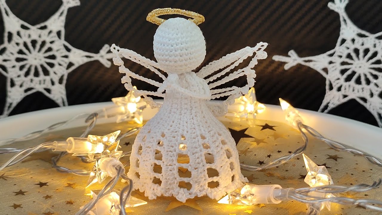 How to crochet Angel, Christmas crochet, tree decoration/Cum crosetam ingeras, ornament brad