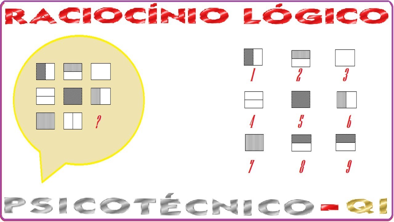 Raciocínio Lógico Sequência Figura Teste psicotécnico QI Quociente de Inteligência Detran Concurso