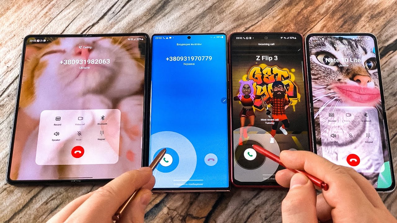 4 Samsungs Galaxy Note 20 Ultra vs Note 10 Lite vs Z Fold 3 vs Z Flip 3 Incoming & Outgoing call