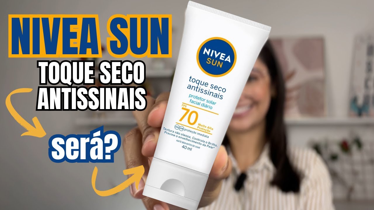 BARATINHO DE FARMÁCIA: NIVEA SUN Protetor Solar Facial Toque Seco Antissinais| Será que é bom?