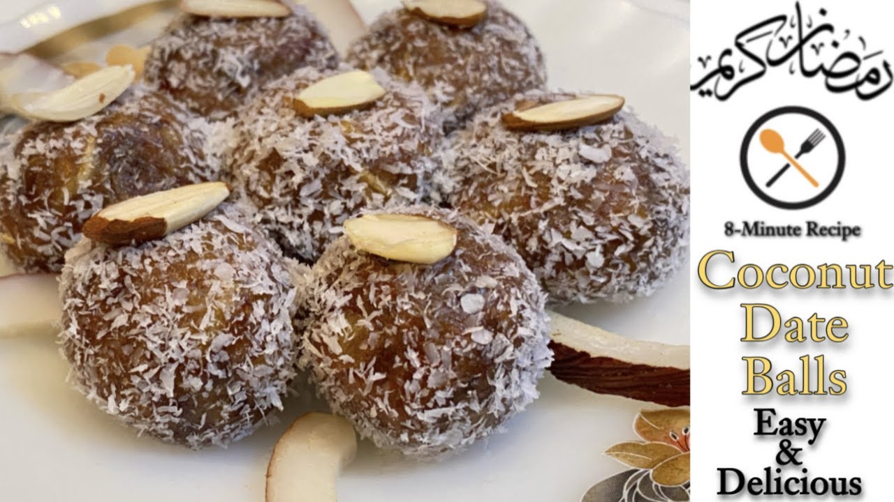 Coconut Date Balls || khajoor Balls Recipe || Date Balls || Energy Balls || By 8-Minute Recipe