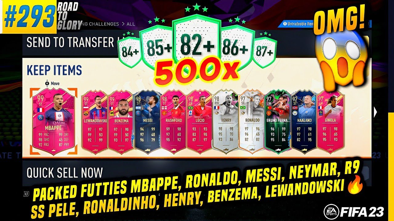OMG! PACKED FUTTIES MBAPPE, RONALDO, SS PELE, NEYMAR - OPENING 500x UPGRADE PACKS | FIFA 23•RTG#293🔥