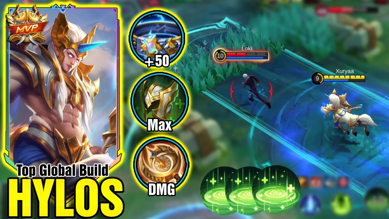 HYLOS BEST TANK HIGH STACK THUNDER BELT ITEM | MLBB HYLOS GAMEPLAY (recommended emblem & build)