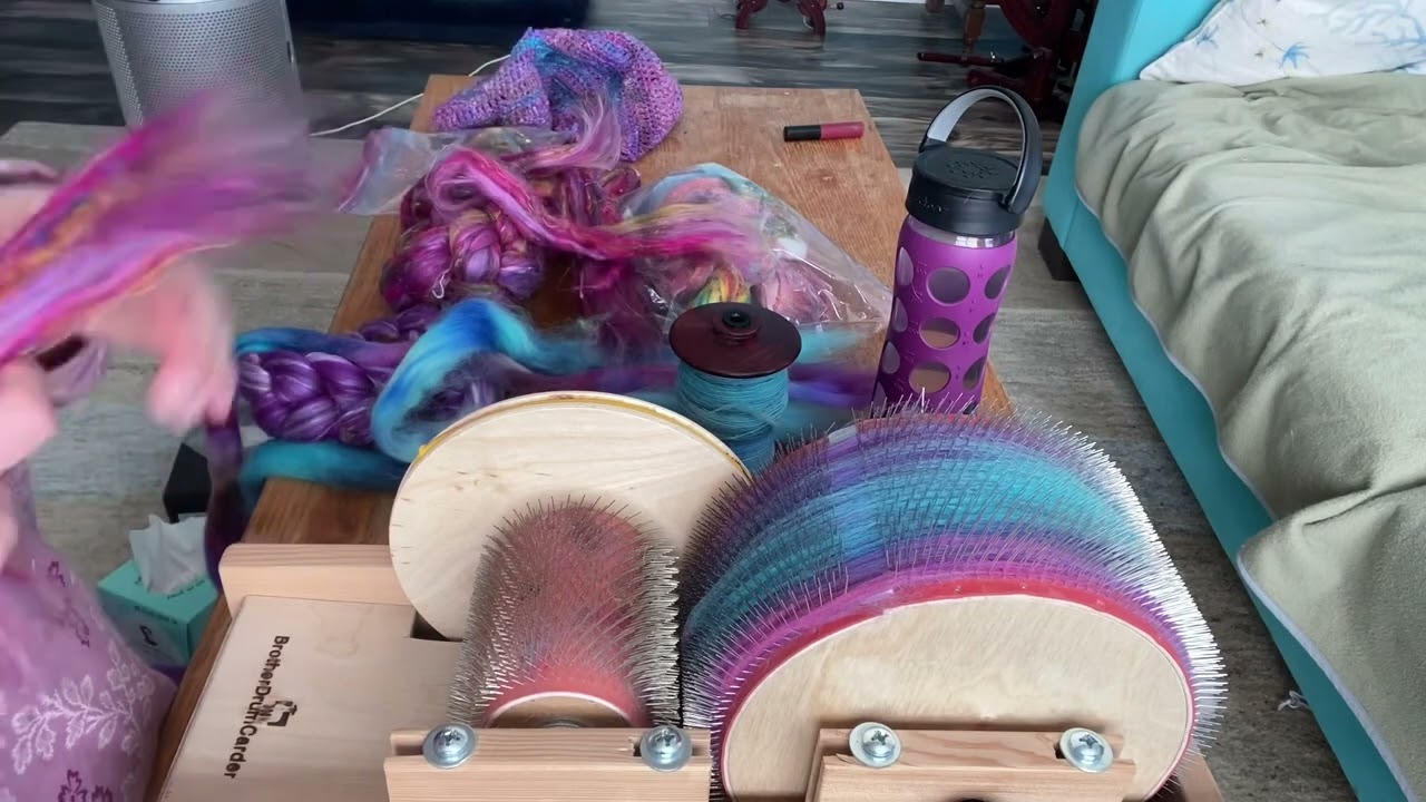 My favorite fiber art technique | How I make art batts on my drum carder