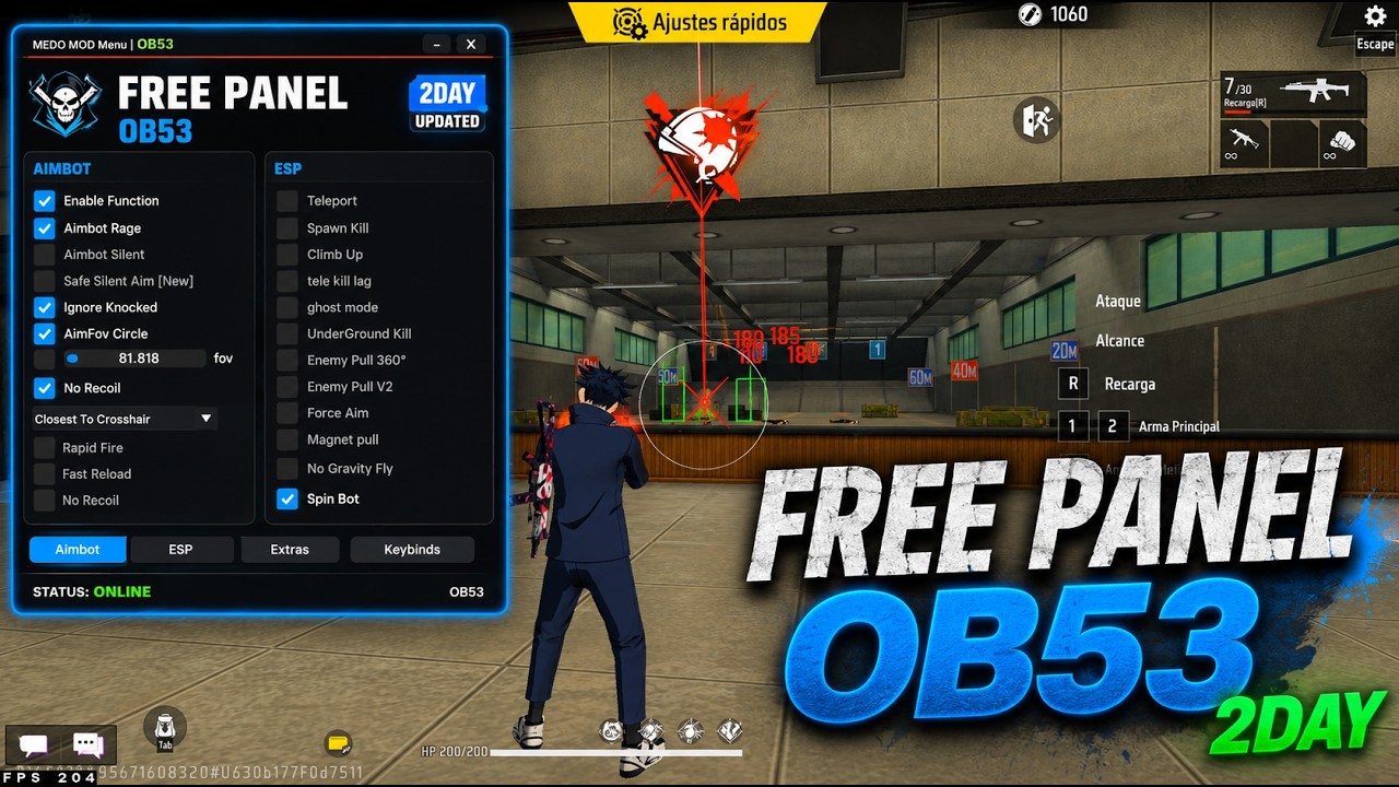 NEW PC PANEL UPDATED OB53💻 PANEL FOR FREE AIMBOT FREE FIRE 🎯  silent aimbot |100% SAFE AND ANTIBAN ✅