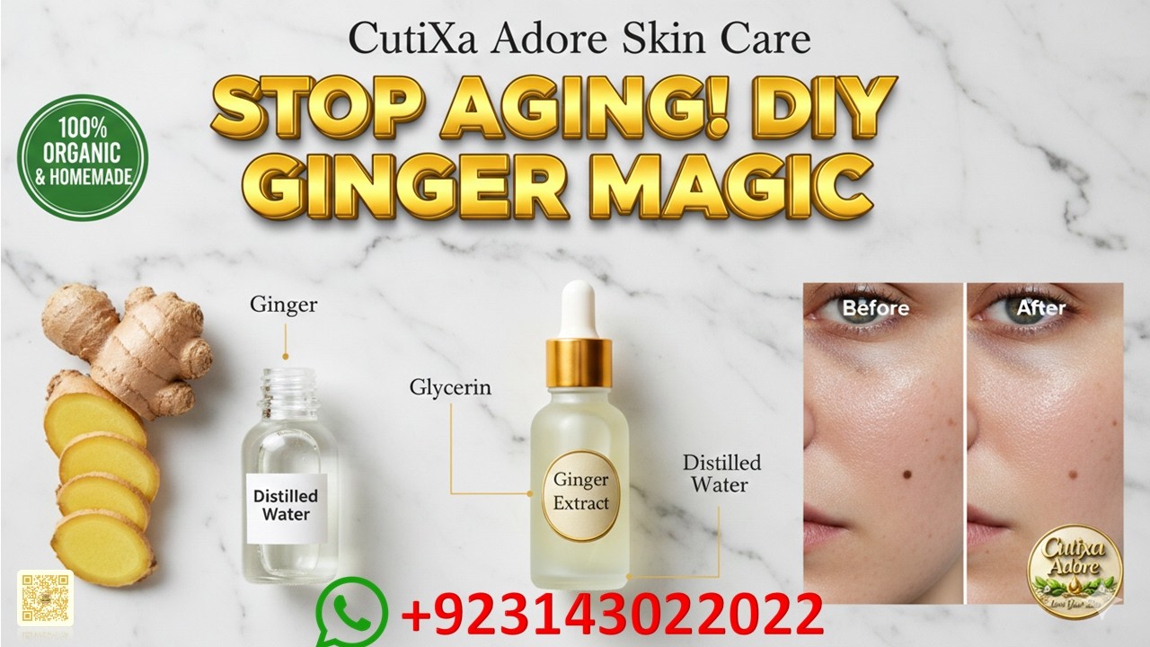 DIY Ginger Glycerin Extract for Glowing Skin | Natural Herbal Skincare Remedy | CutiXa Adore