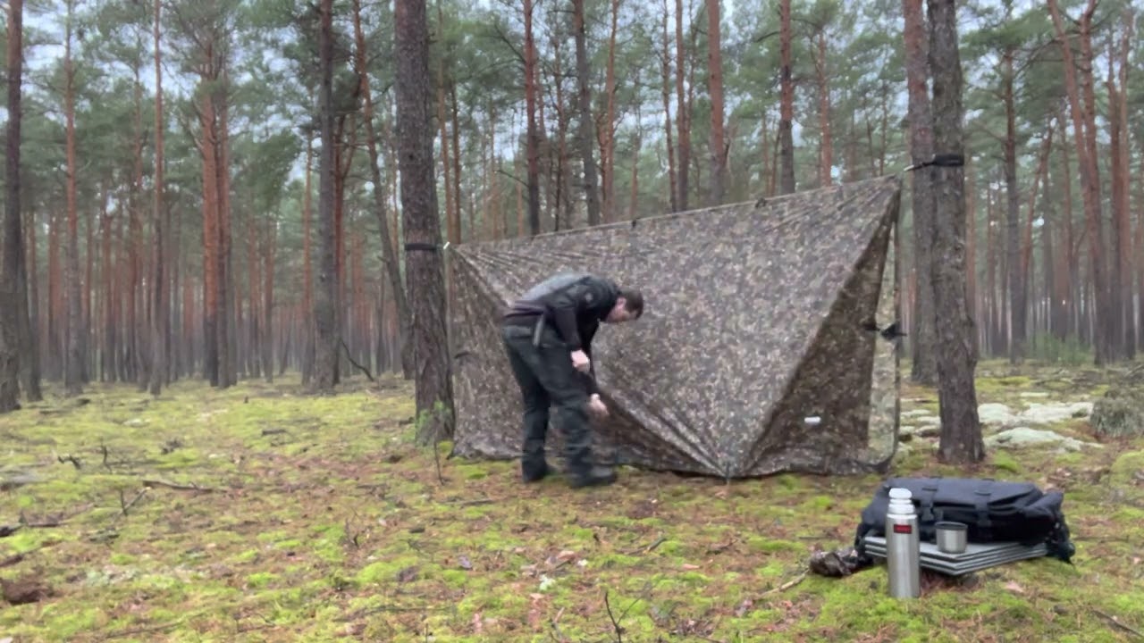 DD Tarp 3,5 m - Full enclosed A-Frame Setup