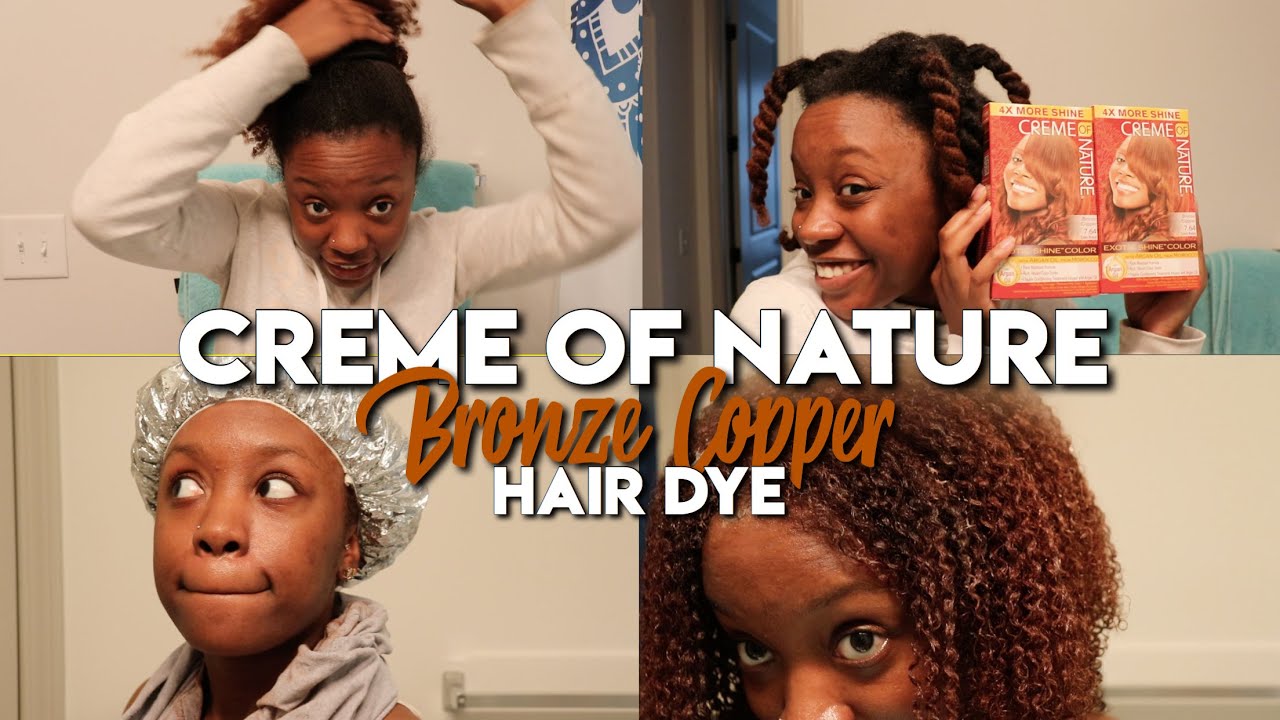 WATCH ME DYE MY NATURAL HAIR | Creme of Nature Bronze Copper on TYPE 4 Natural Hair, NO DAMAGE