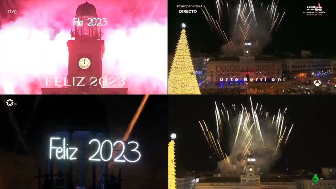 Campanadas 2022-2023 | RTVE, Antena 3, Telemadrid, La Sexta