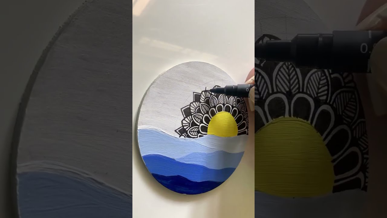 Easy to DIY MDF Coaster Base By Acrylic Paint At Home #shorts