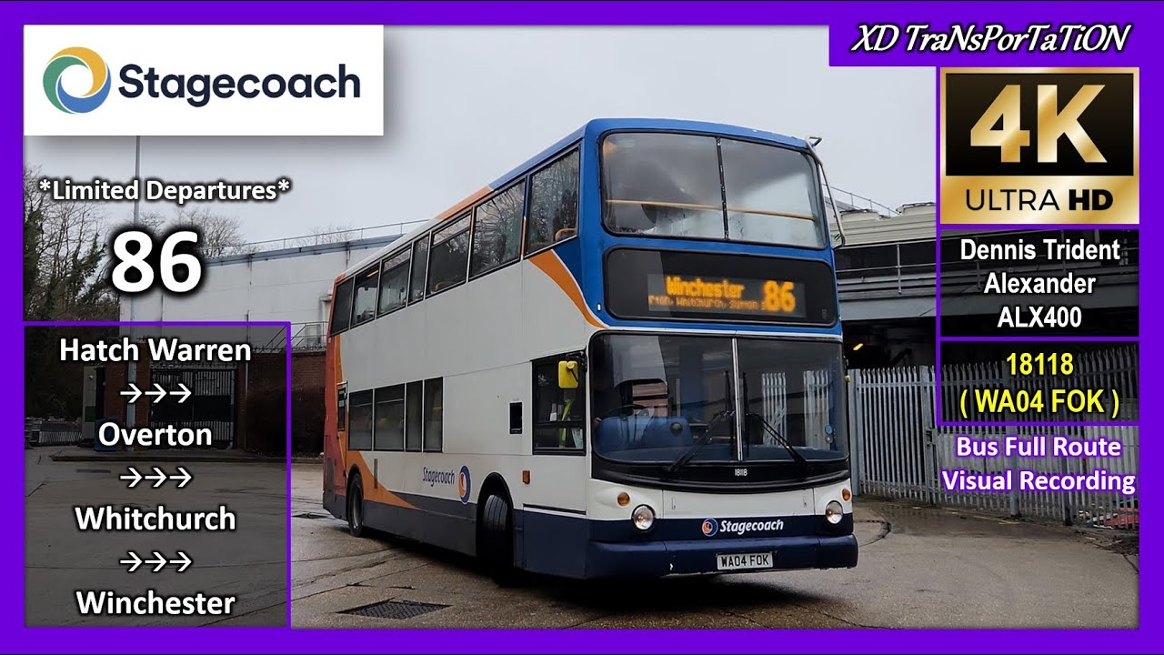 [Stagecoach South] 86 ~ Hatch Warren Sainsbury's ➝ Winchester Bus Station【4K UW】