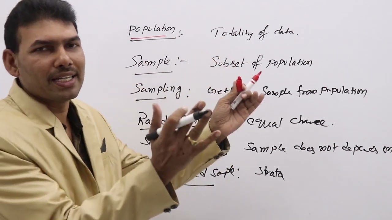 sampling distribution, population, types of samples etc @MATHS BY SRAVAN VATAMBEDU