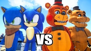 SONIC THE HEDGEHOG AND SONIC BOOM VS FREDDY FAZBEAR AND TOY FREDDY FAZBEAR EPIC BATTLE SON