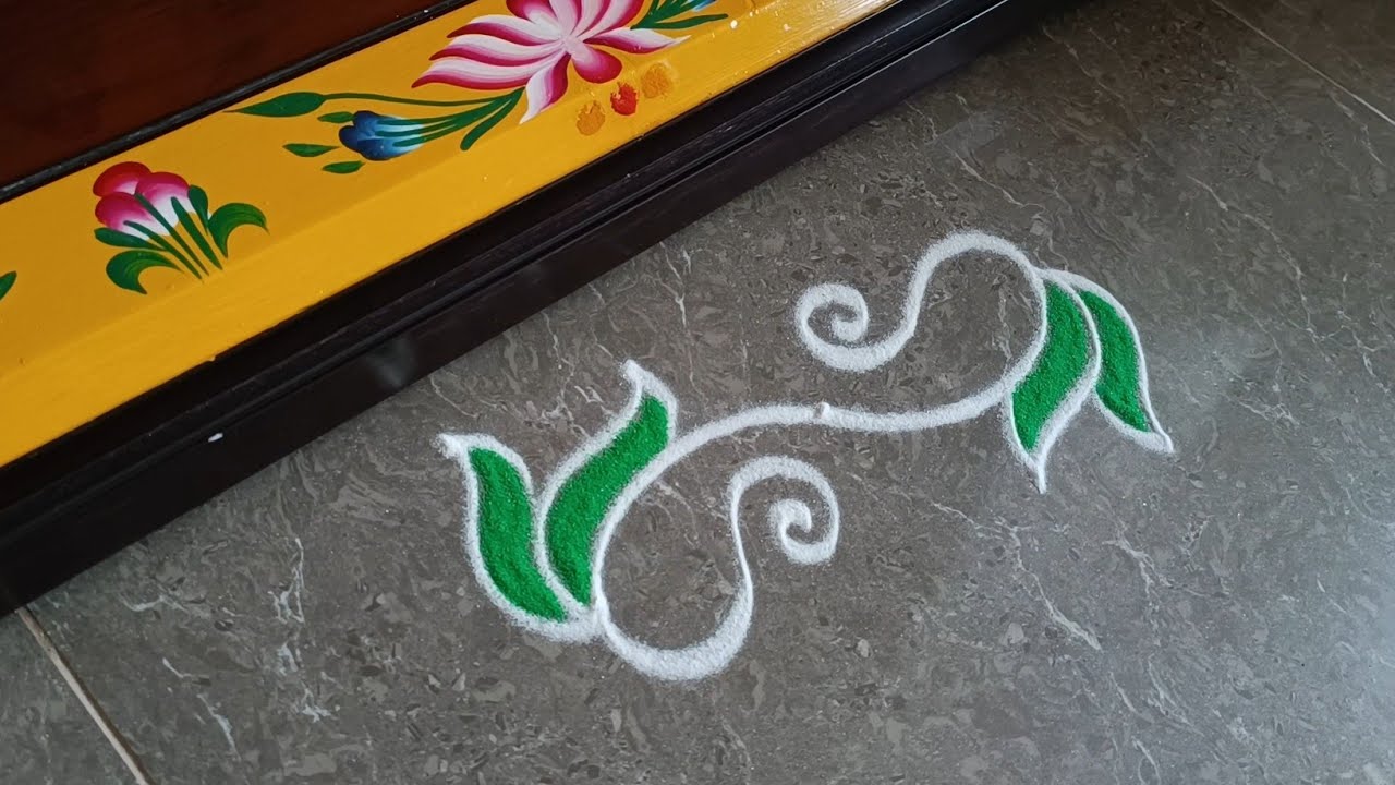 Beautiful border rangoli designs | Friday rangoli | Simple Border muggulu | Festivals kolam