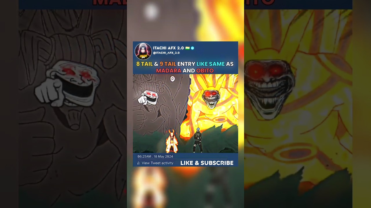 8 TAIL & 9 TAIL 🦊 ENTRY LIKE SAME AS 🛡️ MADARA AND OBITO 🔥#viralshort