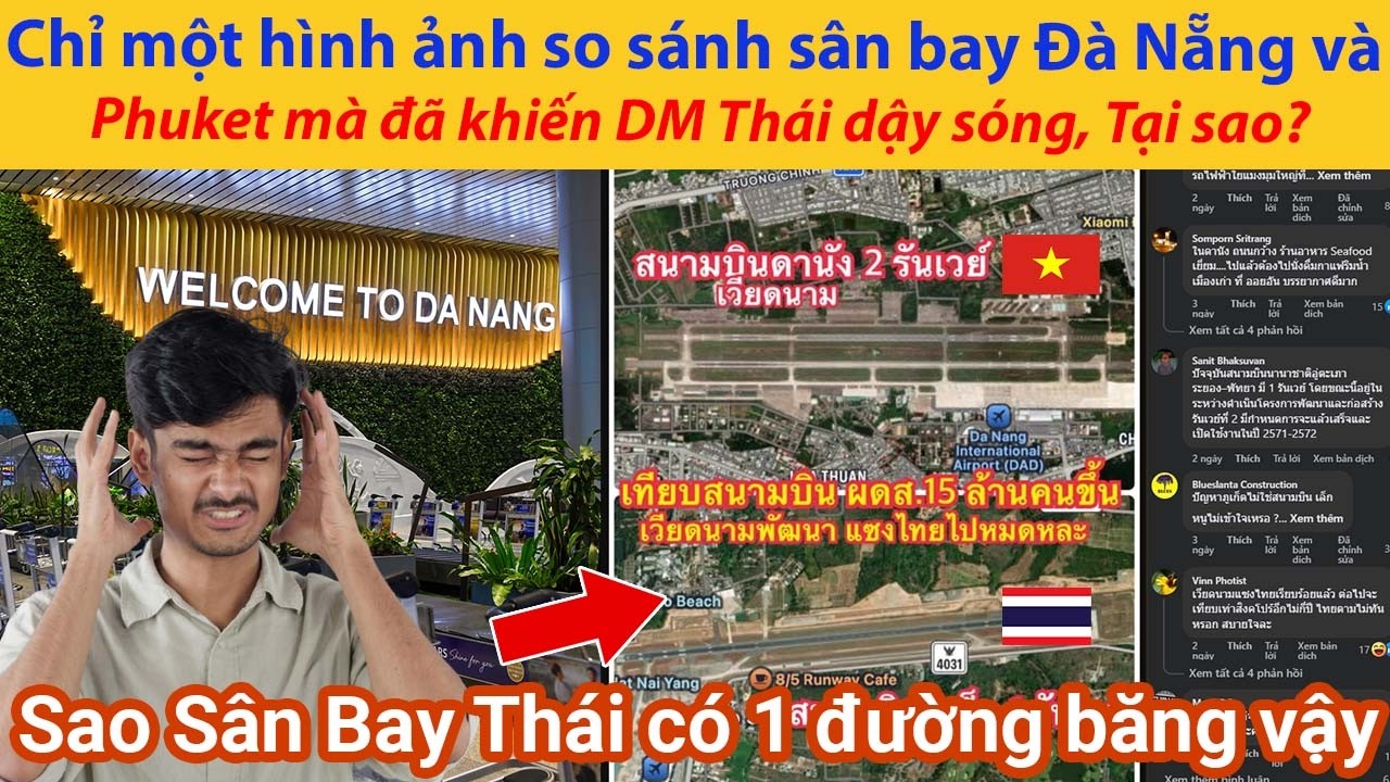 Chỉ một hình ảnh so sánh sân bay Đà Nẵng và Phuket mà đã khiến Dân Mạng Thái dậy sóng, Tại sao?