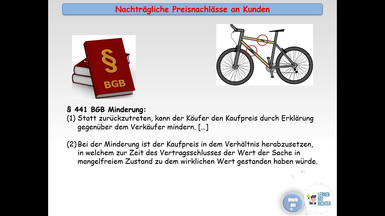 Nachträgliche Preisnachlässe an Kunden
