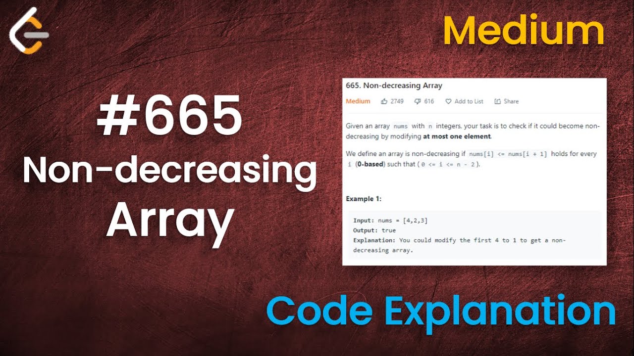 Non-decreasing Array | Live Coding with Explanation | Leetcode - 665