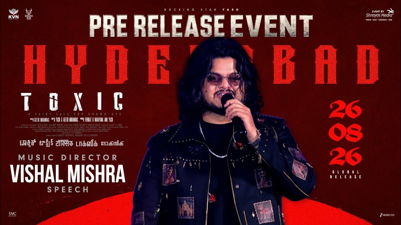 Vishal Mishra Speech at Toxic Pre-Release Event | Rocking Star Yash | KVN | Monster Mind Creations