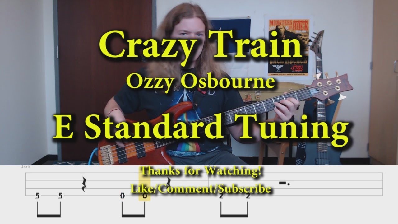Crazy Train - Ozzy Osbourne (Bass Cover) With Tabs!