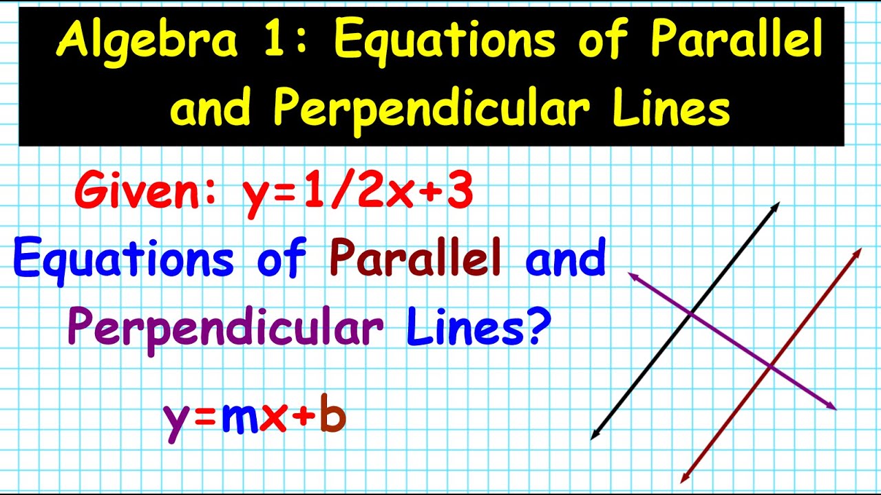 Algebra 1 How to Write Equation of a line parallel perpendicular given line through mathgotserved po