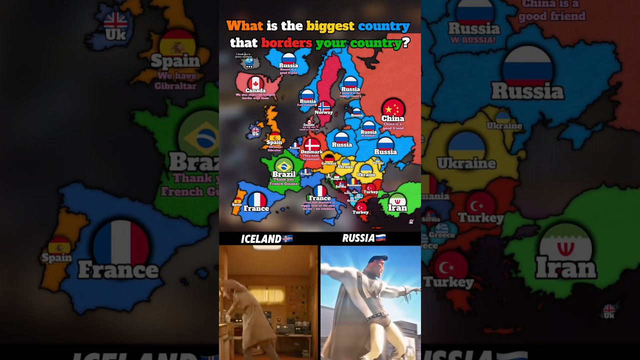 What is the biggest country that borders your country? 💪 #europe#geography#mapping#country#memes