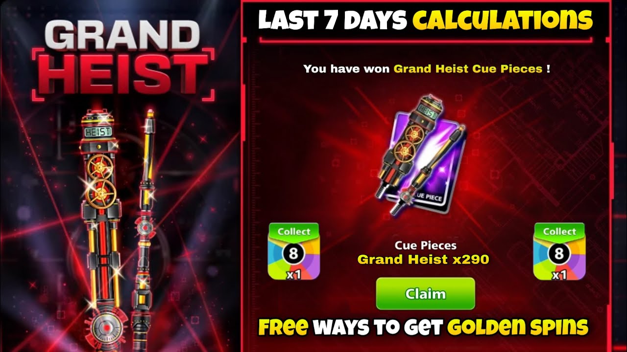 HOW TO GET FREE GOLDEN SPINS ? || FREE 290+ PIECES OF GRAND HEIST CUE - LAST DAYS CALCULATION !!! ❤️