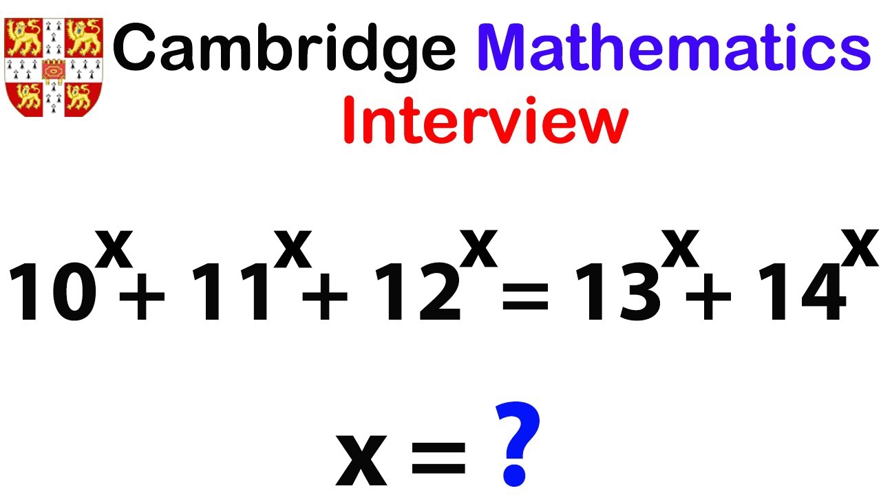 Cambridge Interview Question | Can You Solve This Algebra Problem  Involving Exponents ?