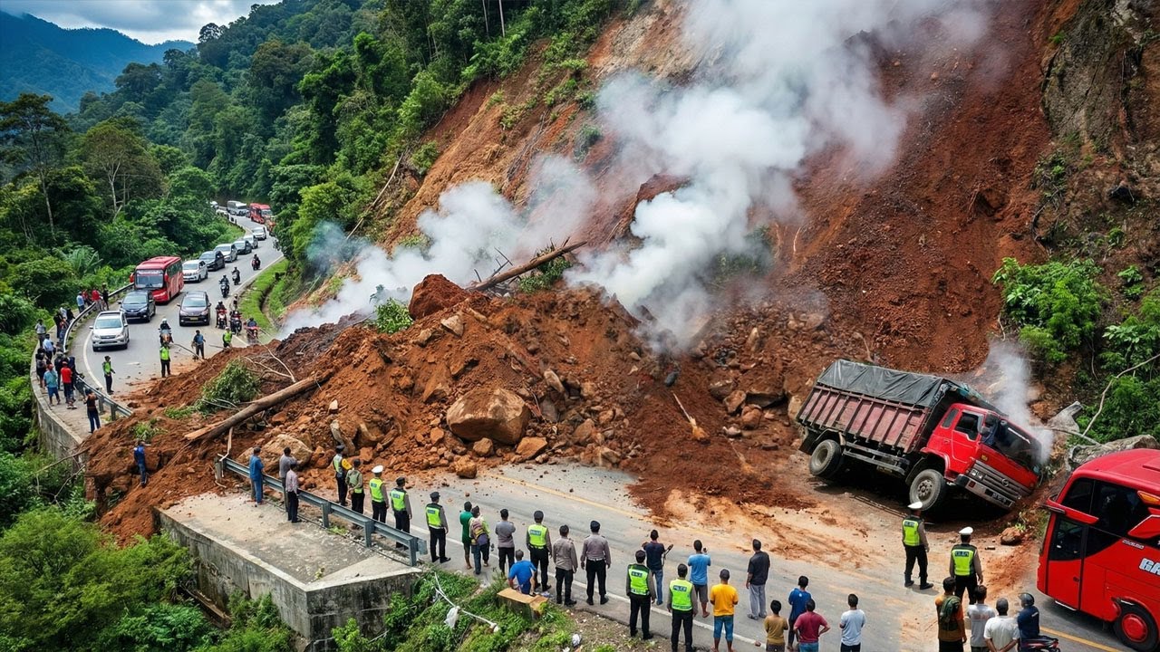 INNALILLAHI !!! BERITA DUKA SEKARANG INI, Sitinjau Lauik Longsor Truk Terperosok Jalan Lumpuh Total