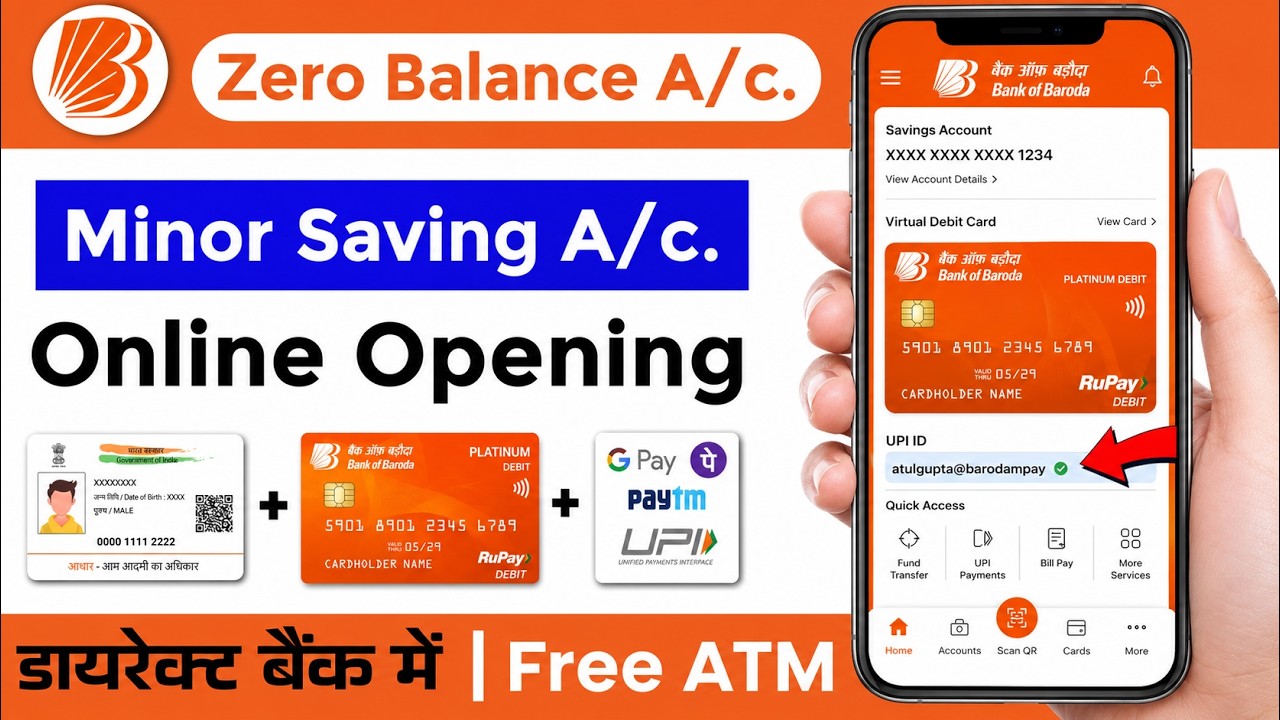 Minor Account Opening Online | Zero Balance Account | Minor Zero Balance Account Kaise Khole Online