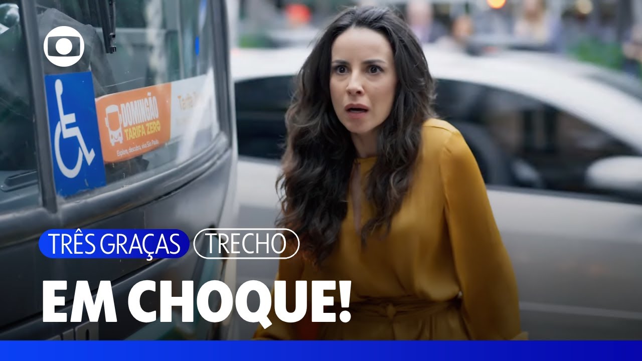Zenilda fica em choque ao ser empurrada por Arminda diante de um ônibus | Três Graças | TV Globo