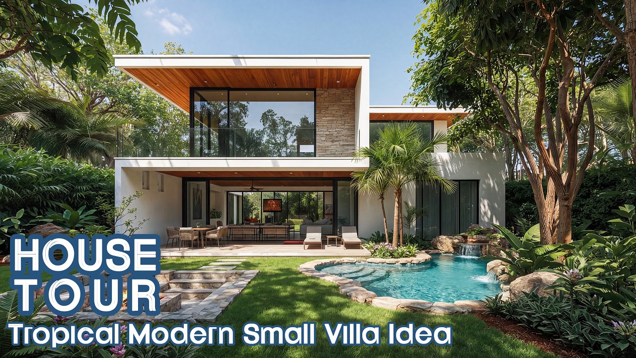 Tropical Modern Small Villa Idea | Organic Modern House tour