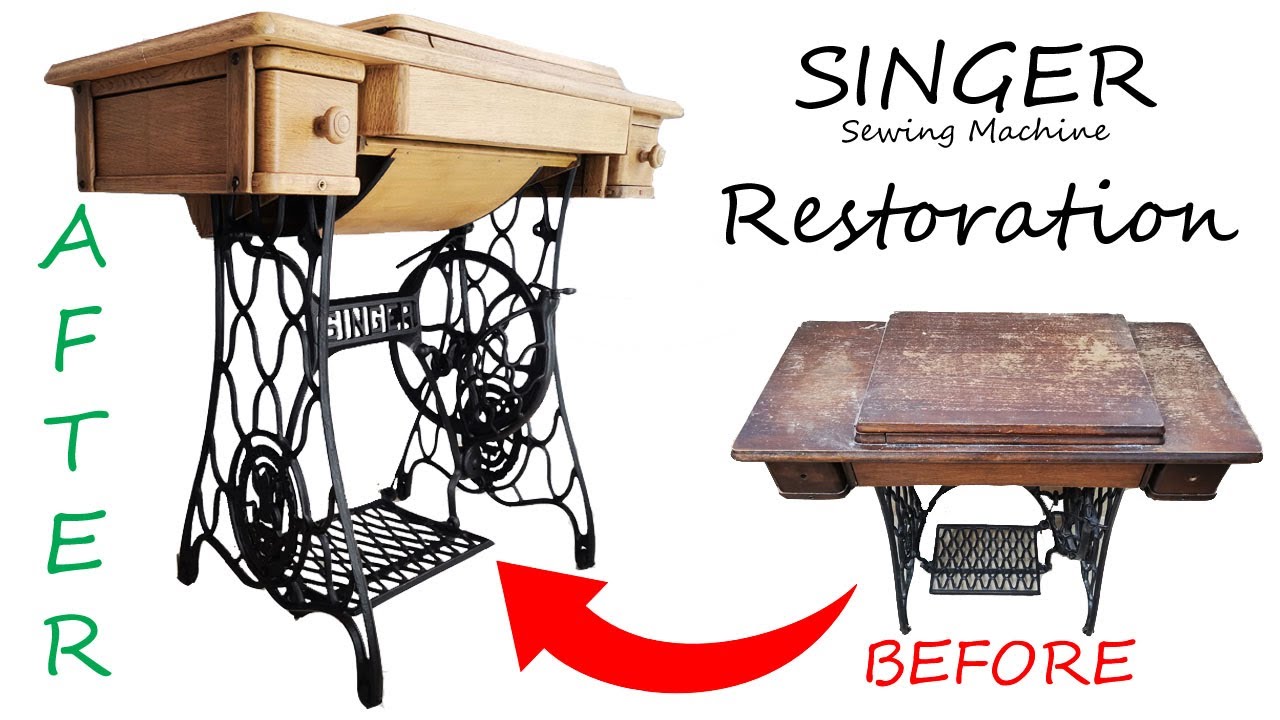 Disassembled To The Last Screw - SINGER Sewing Machine Restoration - Furniture Restoration
