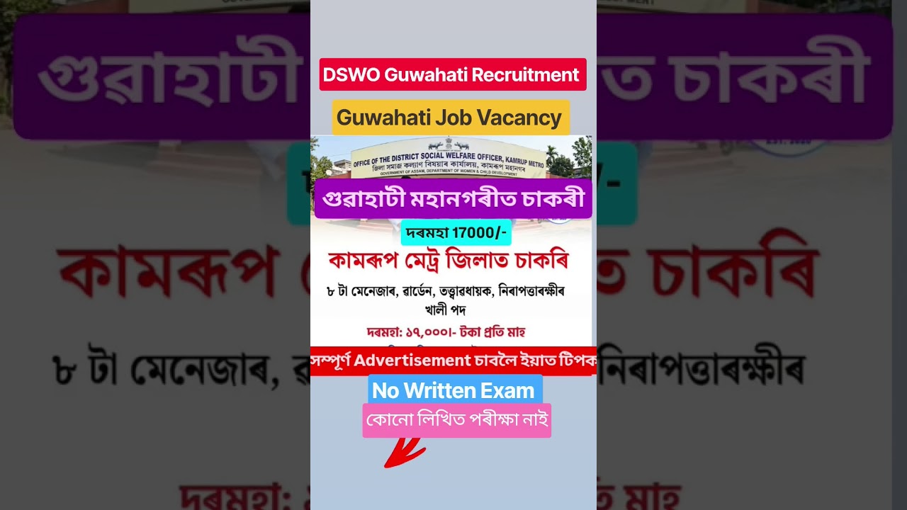 Guwahati Job Vacancy 2026 // Assam Job Vacancy 2026 // New Job Vacancy 2026 // Job in Guwahati 2026