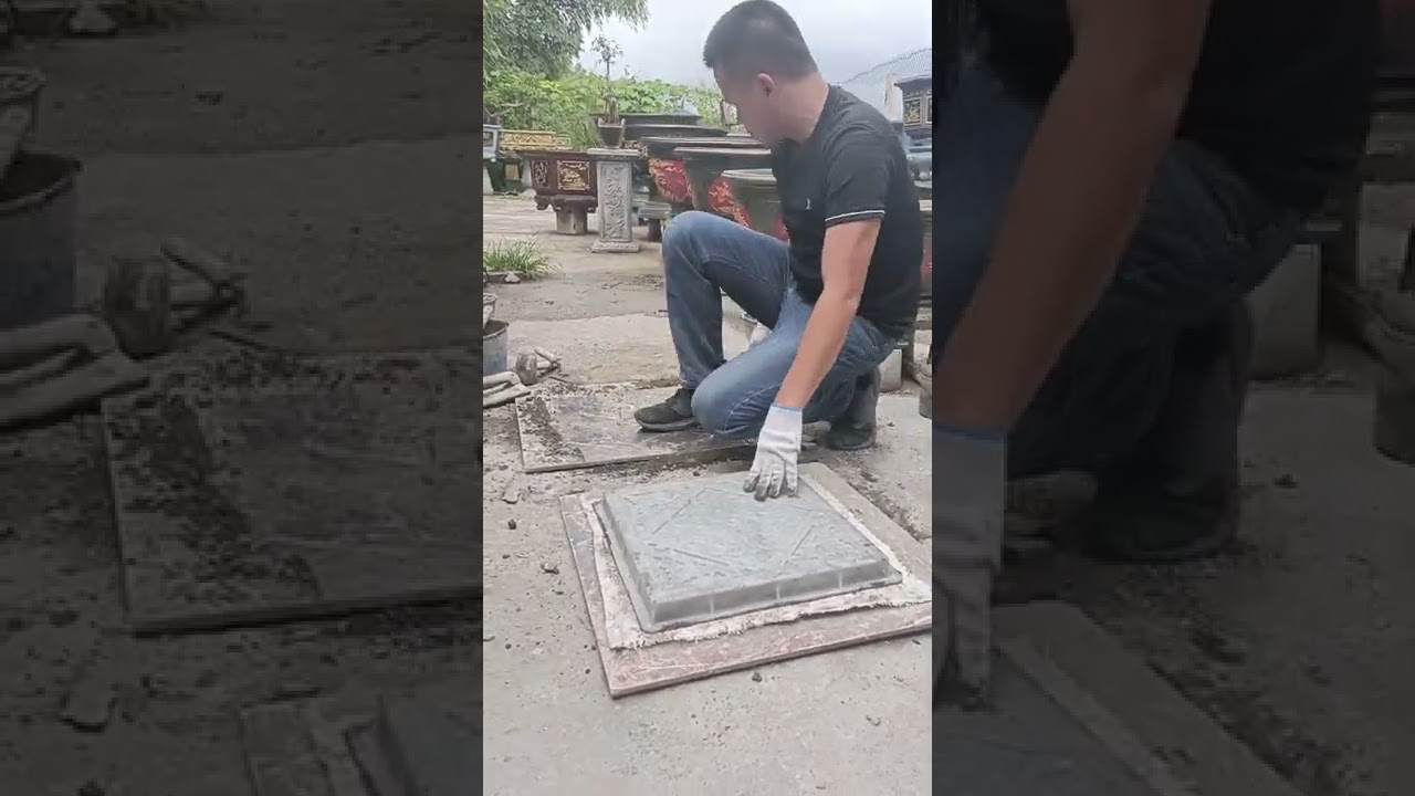 đúc 100 viên gạch hoa trong 24h chỉ mới 1 khuôn duy nhất