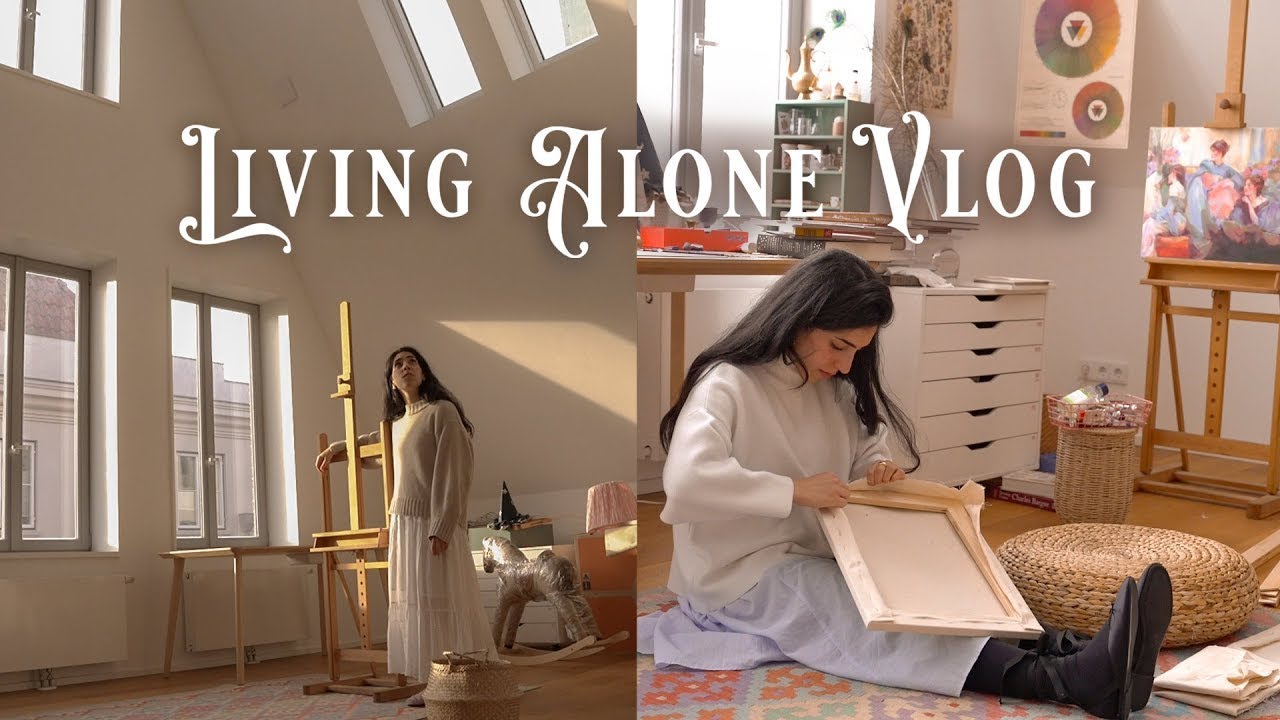 First Days alone in the new Art Studio 🏡 Living Alone Vlog